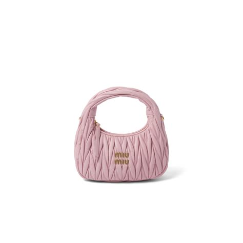 miu miu hobo pink|Powder Pink Wander Matelassé Nappa Leather Hobo Bag .